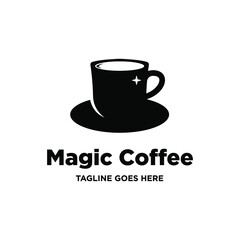 magic coffee cup hat logo design
