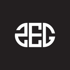 ZEG letter logo design. ZEG monogram initials letter logo concept. ZEG letter design in black background.