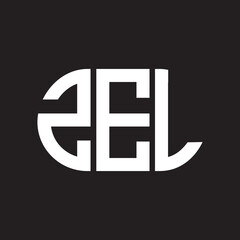 ZEL letter logo design. ZEL monogram initials letter logo concept. ZEL letter design in black background. - obrazy, fototapety, plakaty