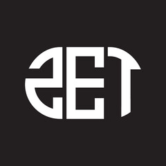 ZET letter logo design. ZET monogram initials letter logo concept. ZET letter design in black background.