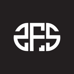 ZFS letter logo design. ZFS monogram initials letter logo concept. ZFS letter design in black background.