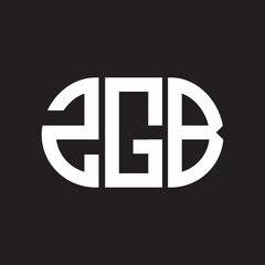 ZGB letter logo design. ZGB monogram initials letter logo concept. ZGB letter design in black background.