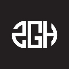 Obraz premium ZGH letter logo design. ZGH monogram initials letter logo concept. ZGH letter design in black background.
