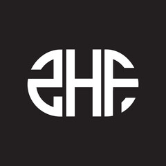 ZHF letter logo design. ZHF monogram initials letter logo concept. ZHF letter design in black background.