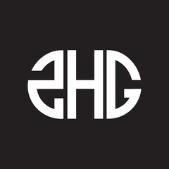 ZHG letter logo design. ZHG monogram initials letter logo concept. ZHG letter design in black background.