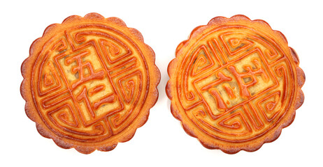 Mid-Autumn Festival moon cake on white background