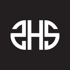 ZHS letter logo design. ZHS monogram initials letter logo concept. ZHS letter design in black background.