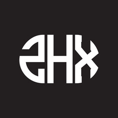 Obraz premium ZHX letter logo design. ZHX monogram initials letter logo concept. ZHX letter design in black background.