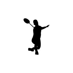 Modern badminton sports silhouette logo concept