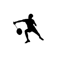 Fototapeta na wymiar Modern badminton sports silhouette logo concept