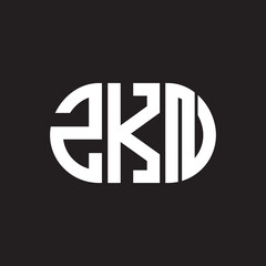 ZKN letter logo design. ZKN monogram initials letter logo concept. ZKN letter design in black background.