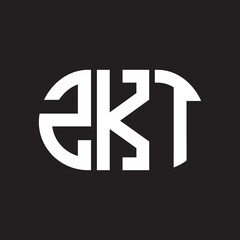 ZKT letter logo design. ZKT monogram initials letter logo concept. ZKT letter design in black background.