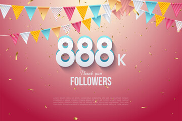 888k followers background.