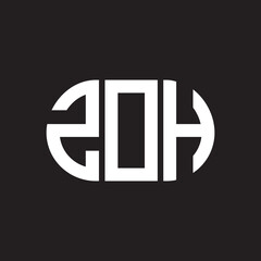 ZOH letter logo design. ZOH monogram initials letter logo concept. ZOH letter design in black background.