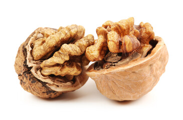 walnuts isolated on white background