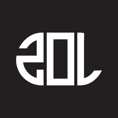 ZOL letter logo design. ZOL monogram initials letter logo concept. ZOL letter design in black background.