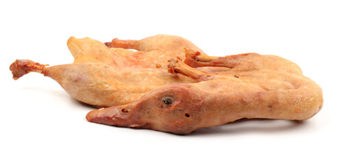 Chinese Waxed Salted Duck on white background