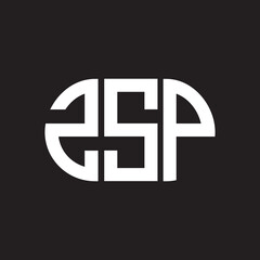 ZSP letter logo design. ZSP monogram initials letter logo concept. ZSP letter design in black background.
