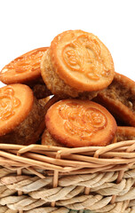 Sandwich biscuits on a white background 