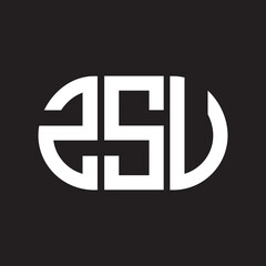 ZSU letter logo design. ZSU monogram initials letter logo concept. ZSU letter design in black background.