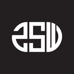 Obraz premium ZSW letter logo design. ZSW monogram initials letter logo concept. ZSW letter design in black background.