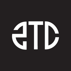 ZTC letter logo design. ZTC monogram initials letter logo concept. ZTC letter design in black background.