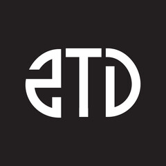 ZTD letter logo design. ZTD monogram initials letter logo concept. ZTD letter design in black background.