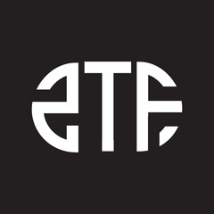 ZTF letter logo design. ZTF monogram initials letter logo concept. ZTF letter design in black background.