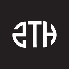 ZTH letter logo design. ZTH monogram initials letter logo concept. ZTH letter design in black background.