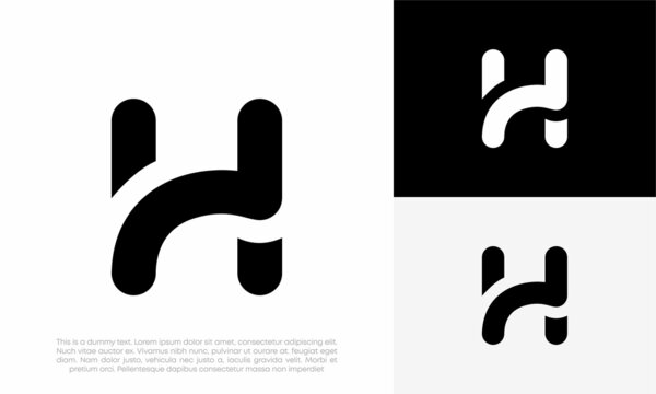 letter H logo initial abstract vector icon design illustration