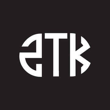 ZTK letter logo design. ZTK monogram initials letter logo concept. ZTK letter design in black background.