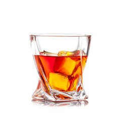 Whiskey glass isolated on white