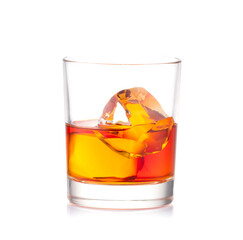 Whiskey glass isolated on white