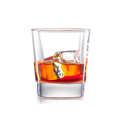 Whiskey glass isolated on white
