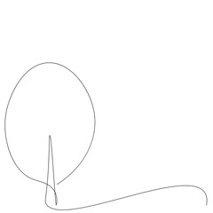 Tree silhouette line drawing vector illustration