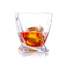 Whiskey glass isolated on white