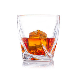 Whiskey glass isolated on white
