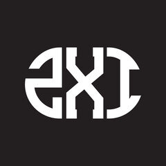 Obraz premium ZXI letter logo design. ZXI monogram initials letter logo concept. ZXI letter design in black background.