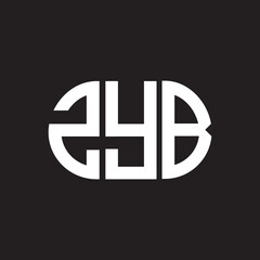 ZYB letter logo design. ZYB monogram initials letter logo concept. ZYB letter design in black background.