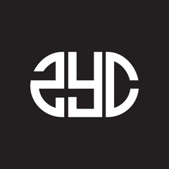 ZYC letter logo design. ZYC monogram initials letter logo concept. ZYC letter design in black background.