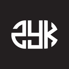 Obraz premium ZYK letter logo design. ZYK monogram initials letter logo concept. ZYK letter design in black background.