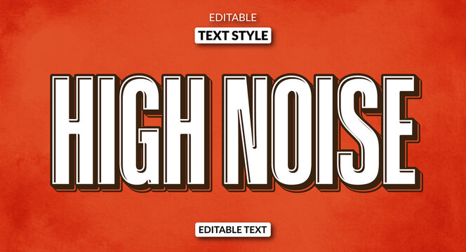 Editable text style effect - high noise retro vintage text effect