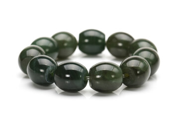A jade bracelet on white background