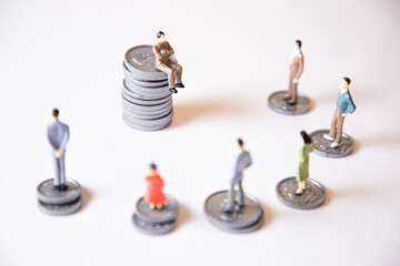 立場や性別による賃金格差のイメージ