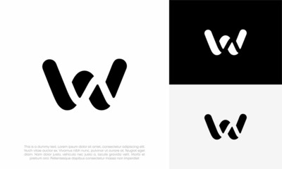 letter W logo initial abstract vector icon design illustration