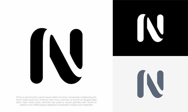 letter N logo initial abstract vector icon design illustration
