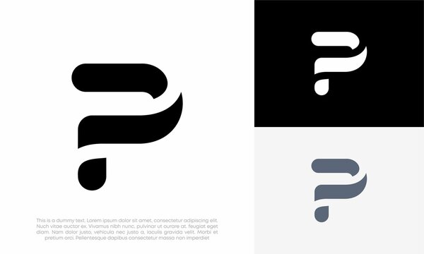 letter P logo initial abstract vector icon design illustration