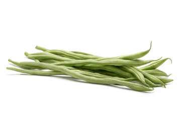 Green kidney bean on white background 