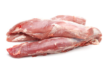 Fresh raw pork on white background