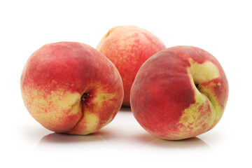 ripe peach on white background 
